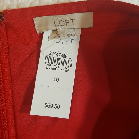 Red Loft A Line Skirt with Pockets - Picture 5 of 5